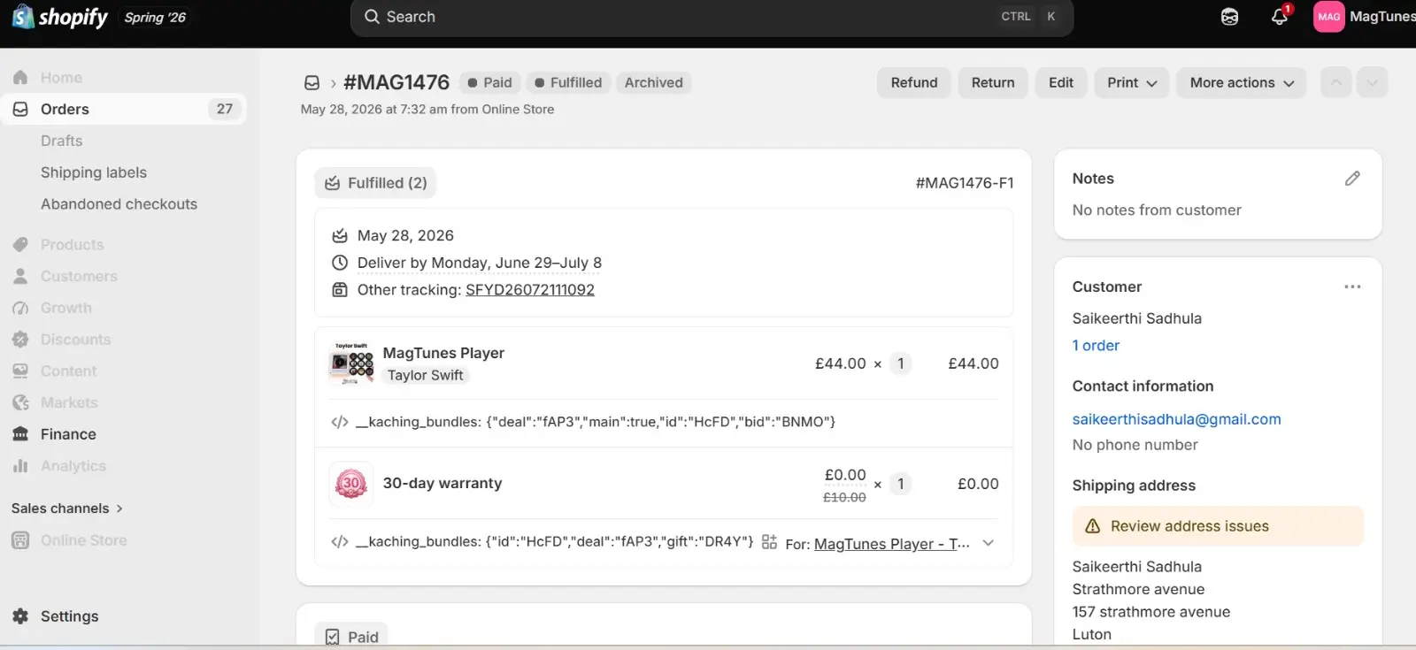Store Dashboard