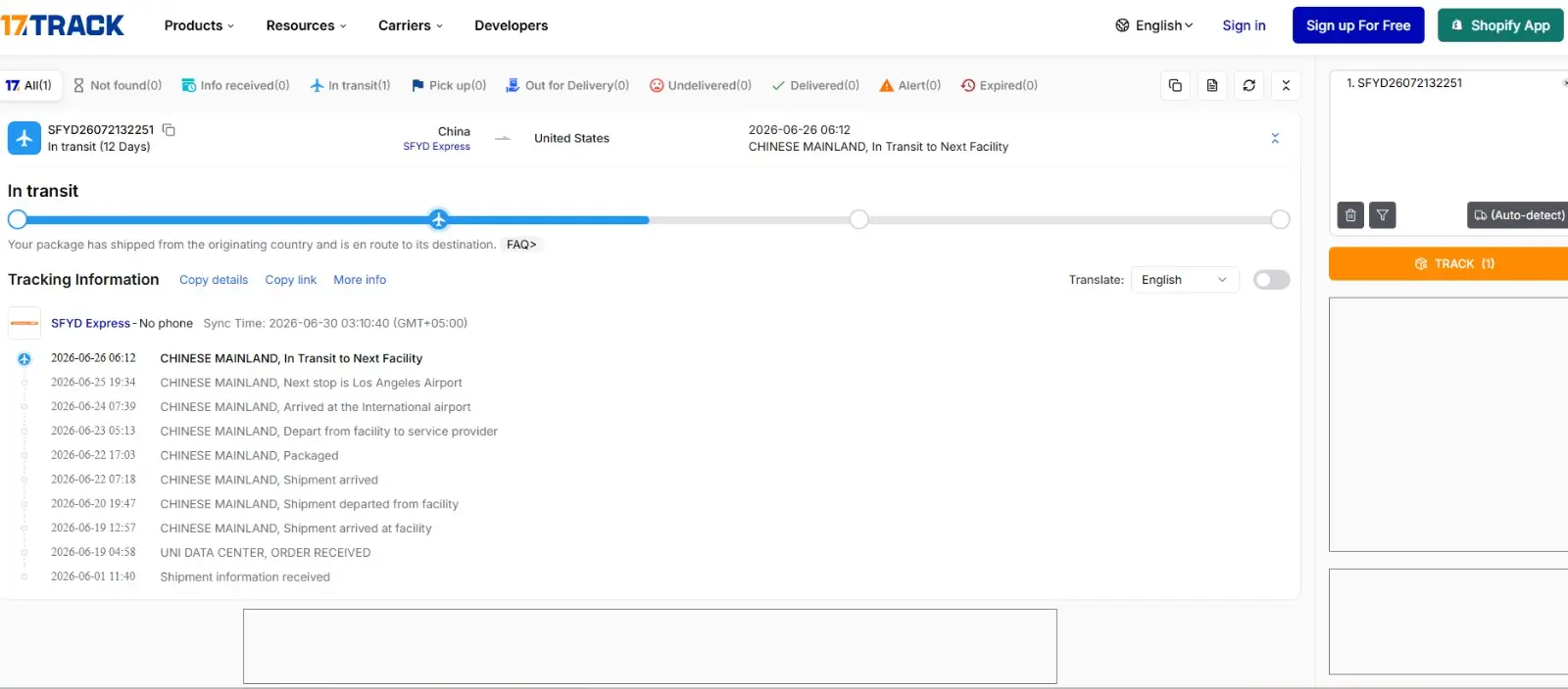 Order Tracking